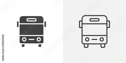 Bus icon vector icon set in black and white color.