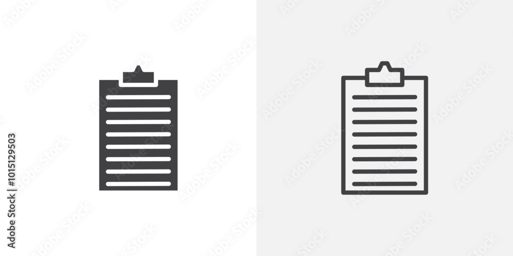 Clipboard icon vector icon set in black and white color. Clipboard icon vector icon set in black and white color.