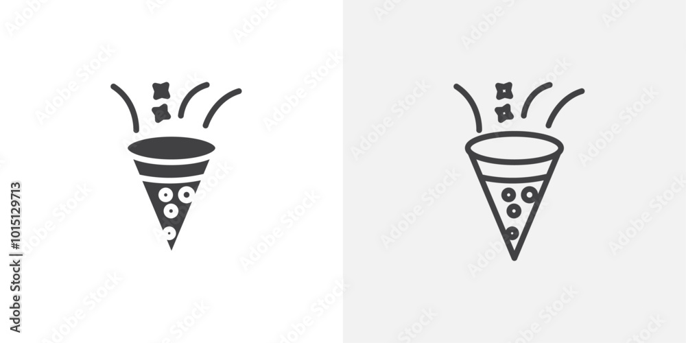 Confetti icon vector icon set in black and white color. Confetti icon vector icon set in black and white color.