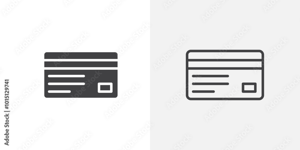 Credit card icon vector icon set in black and white color. Credit card icon vector icon set in black and white color.