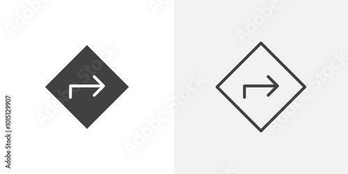 Directions icon vector icon set in black and white color.