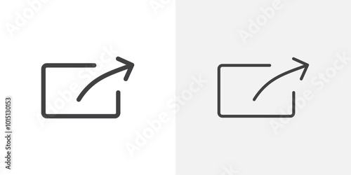 Export icon vector icon set in black and white color.