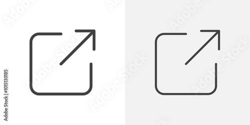 External link icon vector icon set in black and white color.