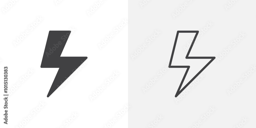 Flash icon vector icon set in black and white color. Flash icon vector icon set in black and white color.