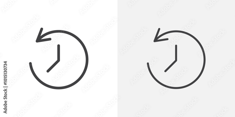 History icon vector icon set in black and white color. History icon vector icon set in black and white color.