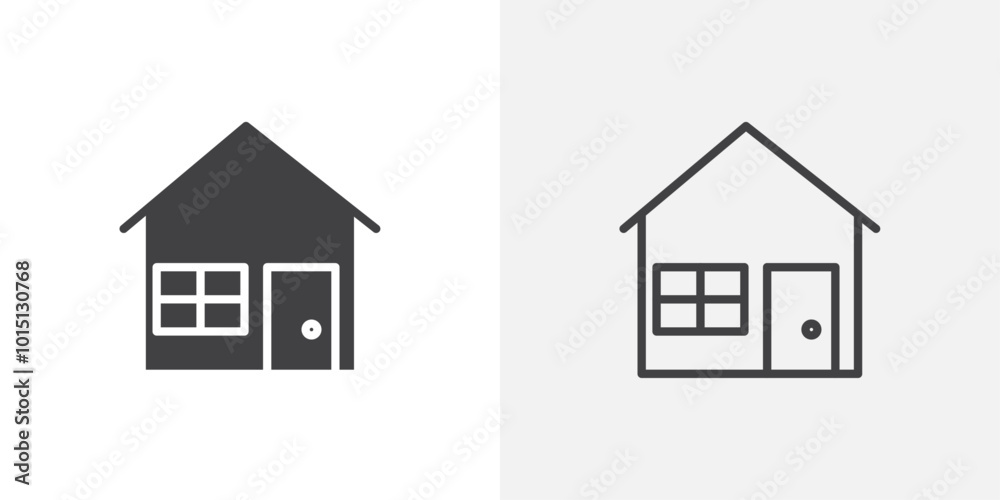 House icon vector icon set in black and white color.
