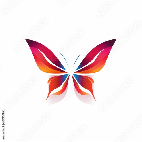 Colorful Butterfly on white background photo