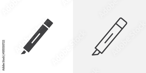 Highlighter icon vector icon set in black and white color.