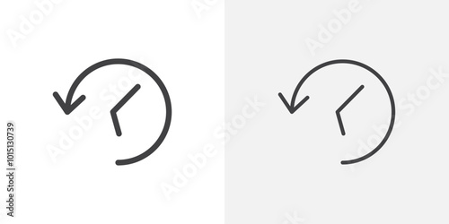 History icon vector icon set in black and white color.