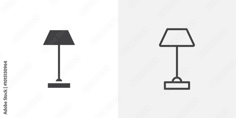 Lamp icon vector icon set in black and white color. Lamp icon vector icon set in black and white color.