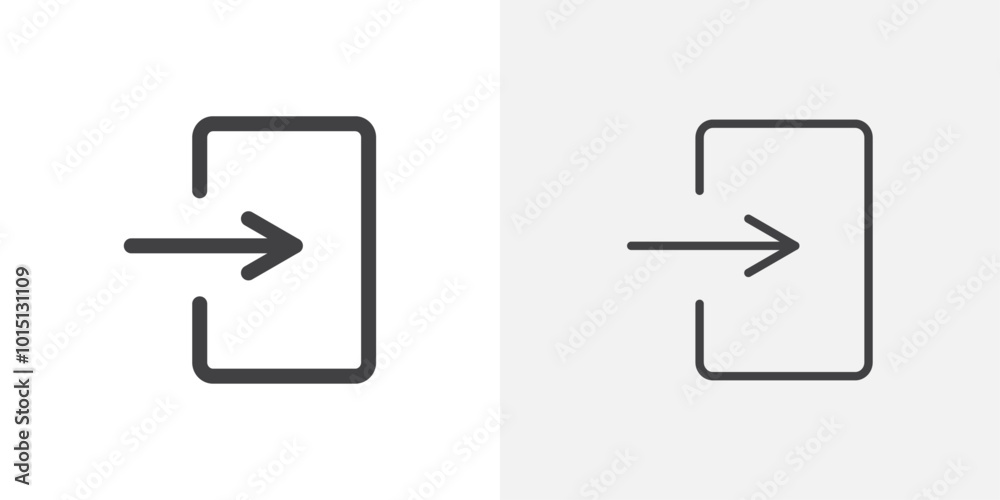 Log in icon vector icon set in black and white color. Log in icon vector icon set in black and white color.