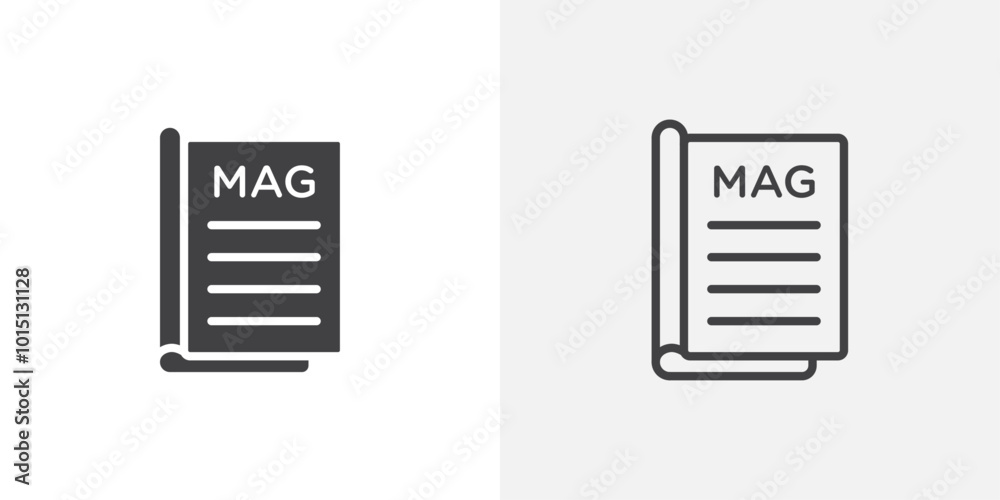 Magazines icon vector icon set in black and white color. Magazines icon vector icon set in black and white color.