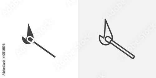 Matches icon vector icon set in black and white color.