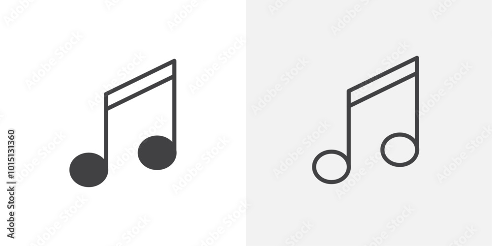 Music icon vector icon set in black and white color. Music icon vector icon set in black and white color.