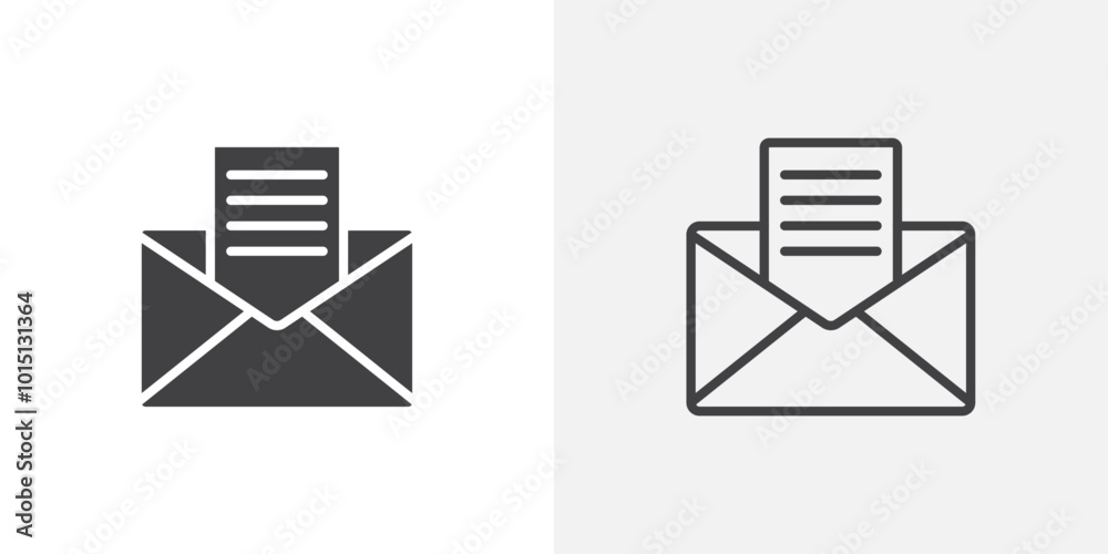 Newsletter icon vector icon set in black and white color. Newsletter icon vector icon set in black and white color.