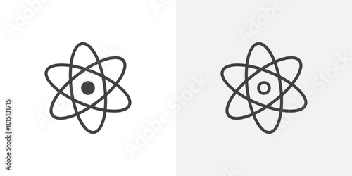 Physics icon vector icon set in black and white color.