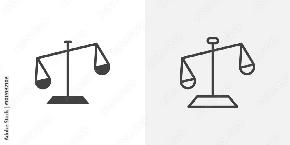 Scale icon vector icon set in black and white color. Scale icon vector icon set in black and white color.