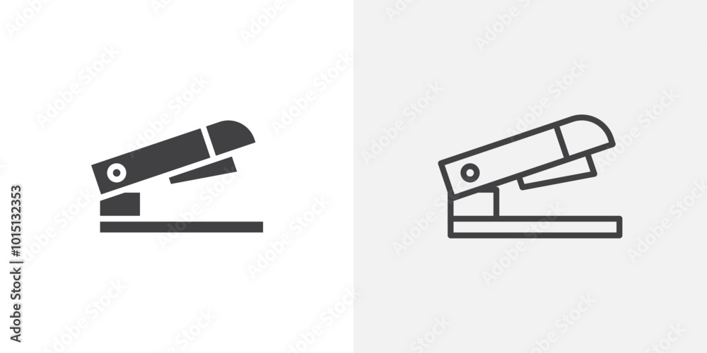 Stapler icon vector icon set in black and white color. Stapler icon vector icon set in black and white color.