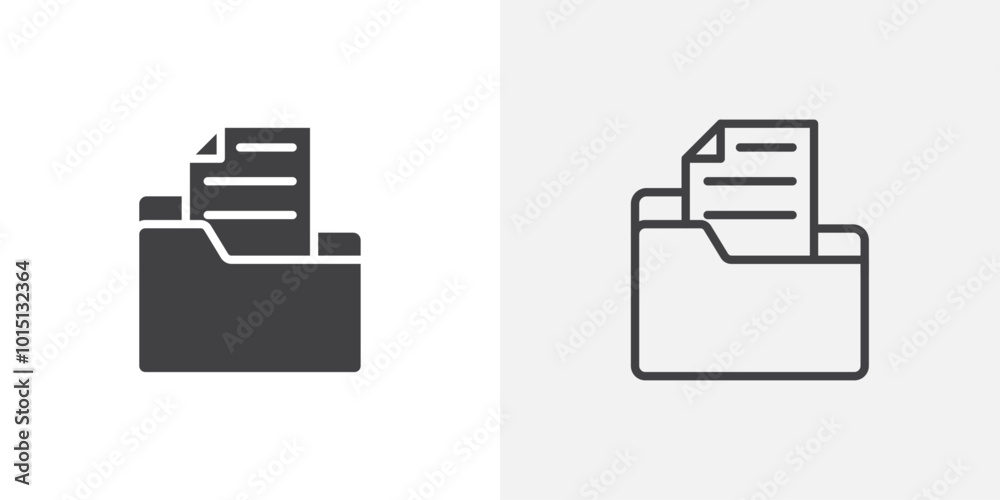Store files icon vector icon set in black and white color. Store files icon vector icon set in black and white color.