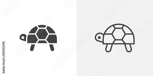 Tortoise icon vector icon set in black and white color.