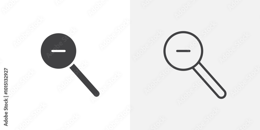 Zoom out icon vector icon set in black and white color. Zoom out icon vector icon set in black and white color.