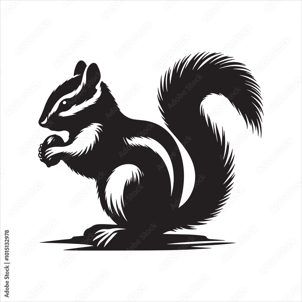 Silhouette image of a Chipmunk white background Silhouette image of a Chipmunk white background