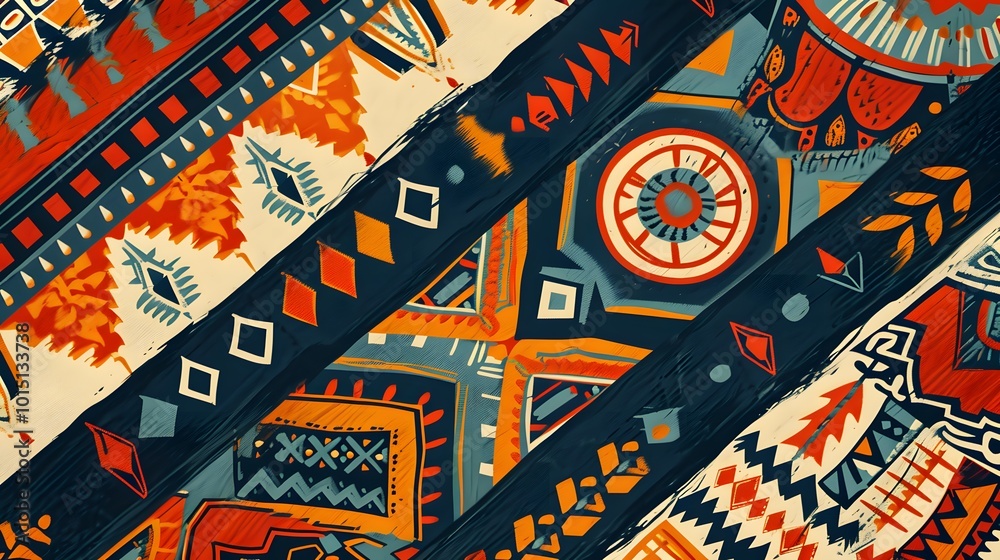 Contemporary Tribal Patterned Blanket in Vector Art with Boho Style Contemporary Tribal Patterned Blanket in Vector Art with Boho Style