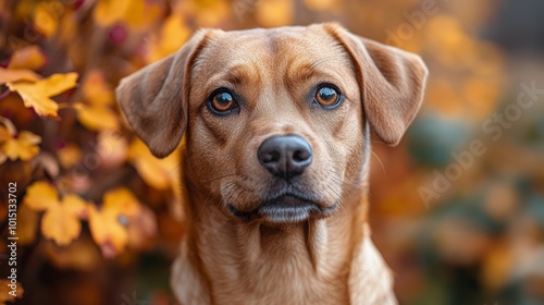 Loyal Canine Companion Embraces Evolutionary Transformation Amidst Autumn Landscape