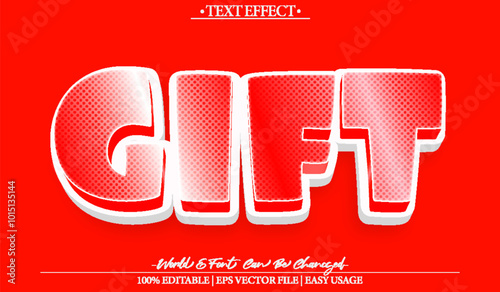 Gift Vector Text Effect Editable Alphabet Suprise Birthday Party Box