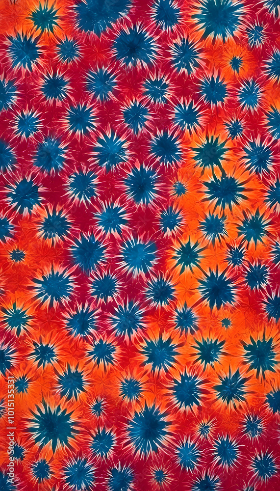 Vibrant tie-dye pattern with red, blue, yellow, and purple colors. Vibrant tie-dye pattern with red, blue, yellow, and purple colors.