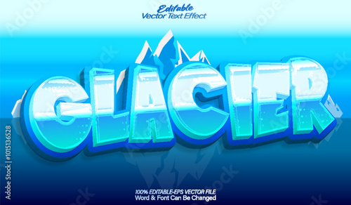 Glacier Vector Text Effect Editable Alphabet Ice Blue Winter Frozen