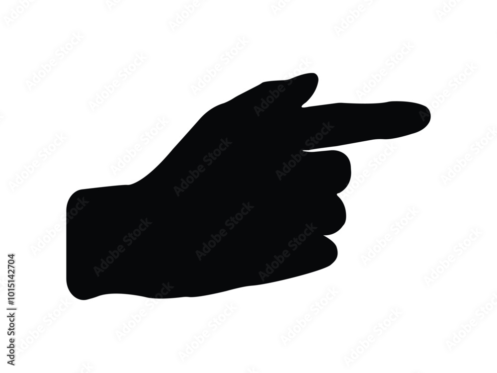 Hand gesture silhouette vector on white background.