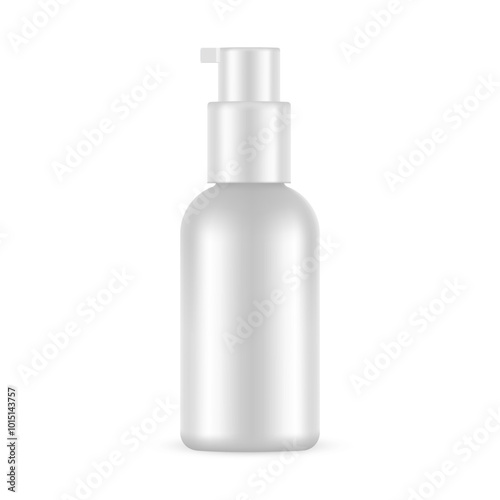 Blank Cosmetic Bottle For Lotion, Hair Conditioner, Serum, Toner, Isolated On White Background. Vector Illustration