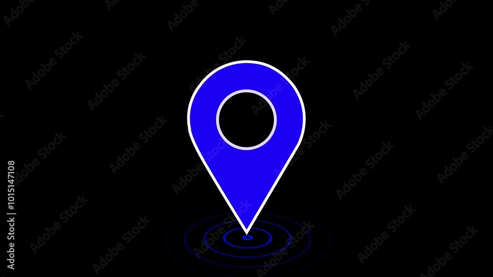 4k map location icon blue color pointer animated with blue color radio wave ,locator Pin point symbol Indicates the location of the map icon video animation. 4k map location icon blue color pointer animated with blue color radio wave ,locator Pin point symbol Indicates the location of the map icon video animation.