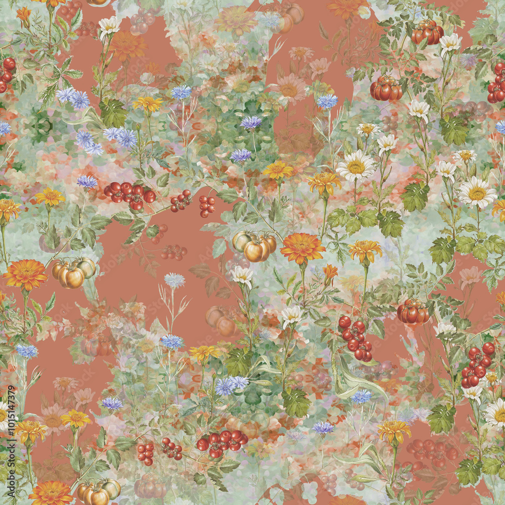 Amiable Looks flower meadows wild floral pattern design seamless Amiable Looks flower meadows wild floral pattern design seamless