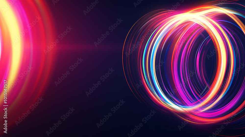 Colorful light rings with a futuristic tech feel Colorful light rings with a futuristic tech feel