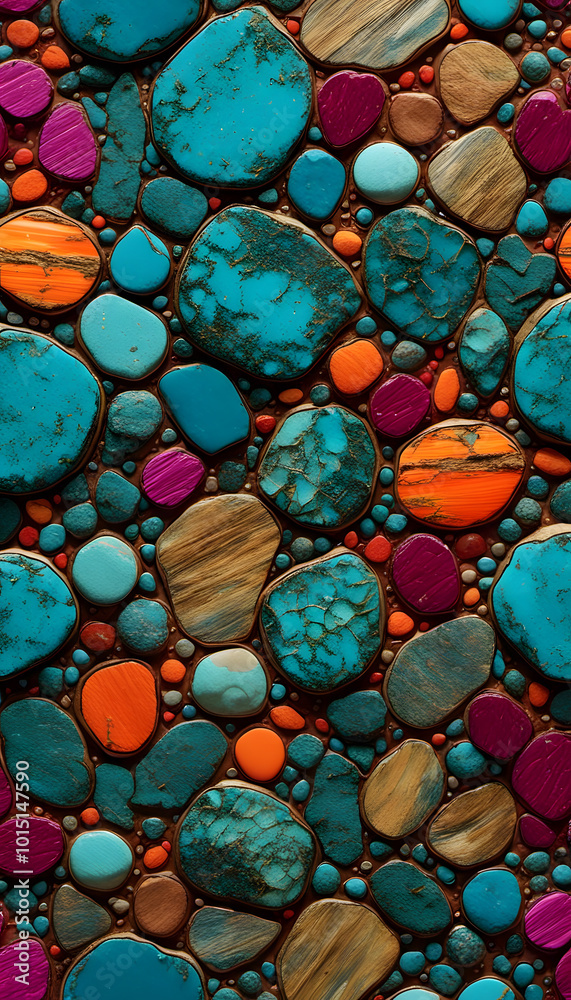 Abstract art with circular shapes in blue, orange, and brown tones. Abstract art with circular shapes in blue, orange, and brown tones.