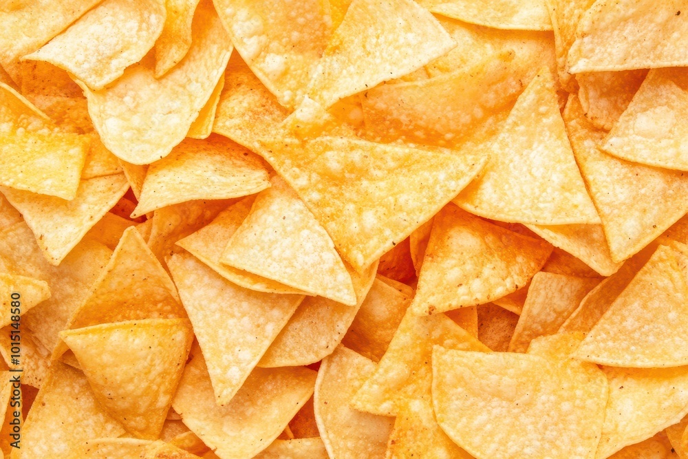 Close-up of crispy tortilla chips on a textured surface.