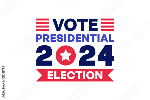 2024 United States Presidential Election Logo with Patriotic Design