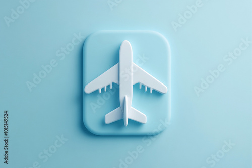 blue app icon design, travel minimalism
