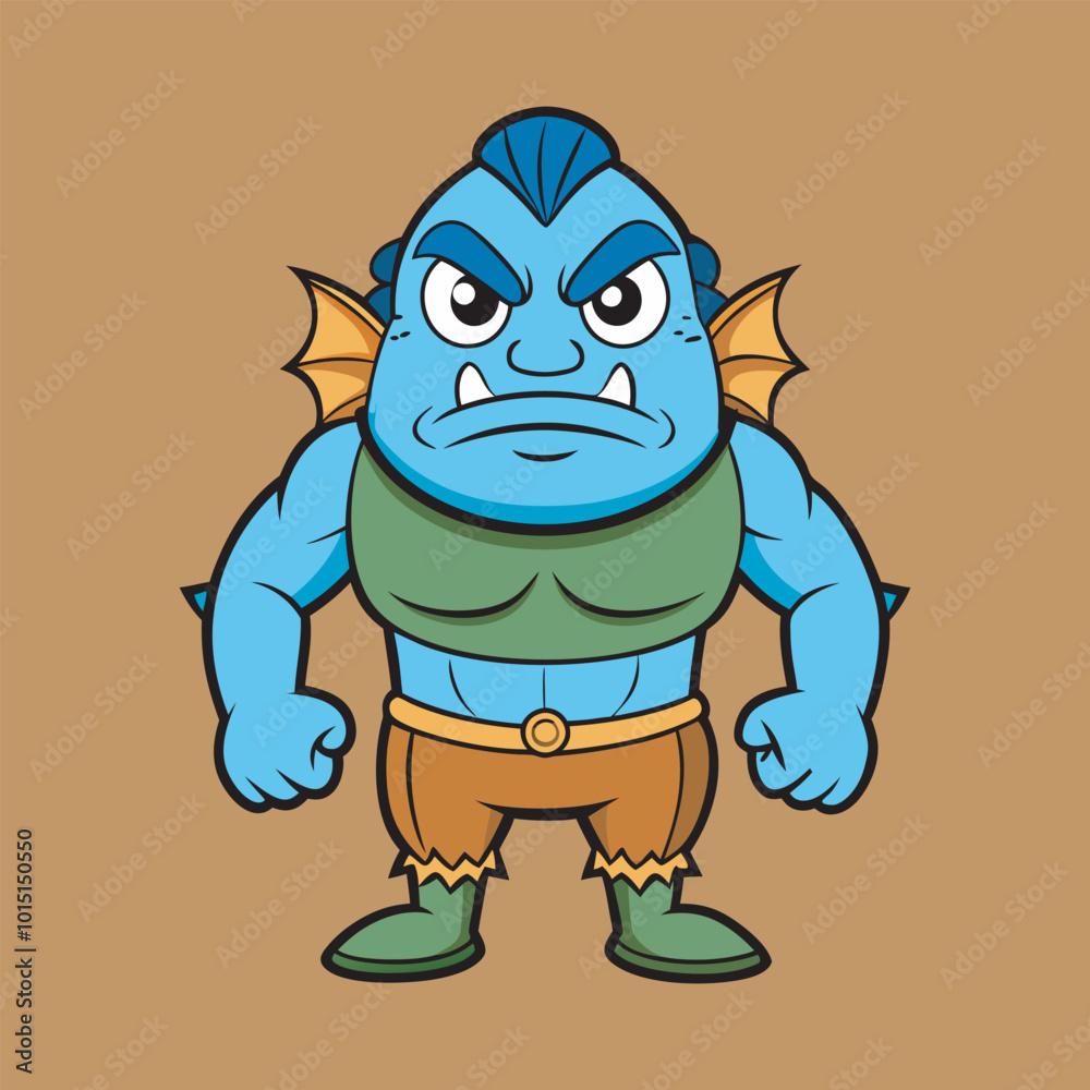 Angry fish man vector art Illustration clipart Angry fish man vector art Illustration clipart