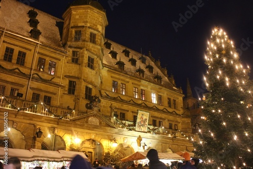 Christmas market in the old town of Rothenburg ob der Tauber, Germany