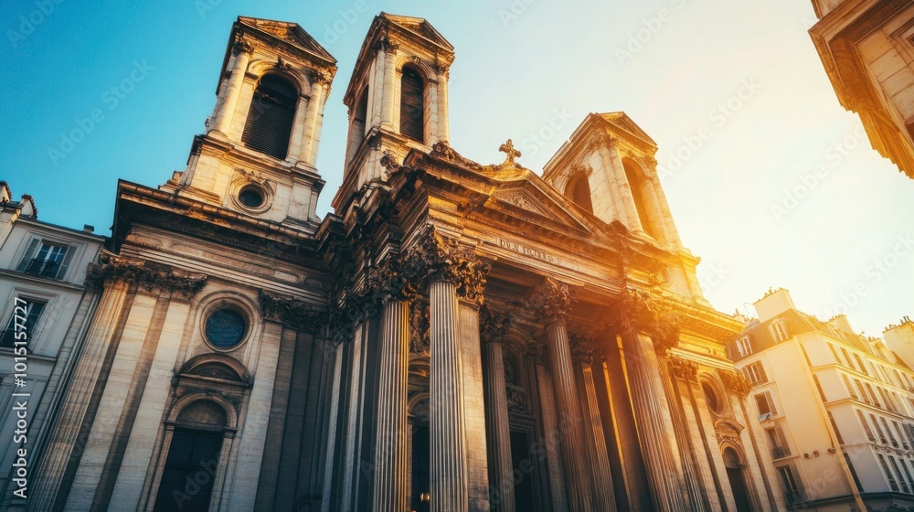 Φωτογραφία The stunning Baroque-style Saint-Sulpice Church, with its grand columns and iconic mismatched towers