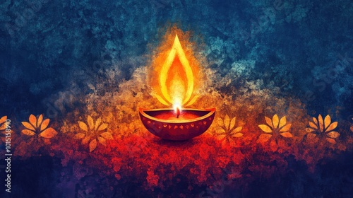 diwali flame background, burning fire in the fireplace banner