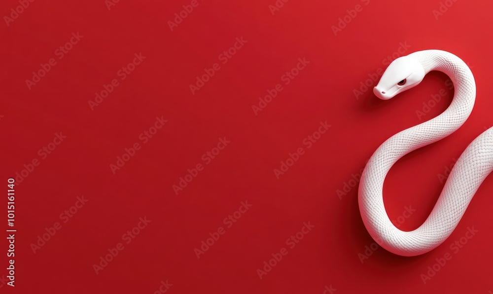 Fototapeta premium white snake chinese new year theme