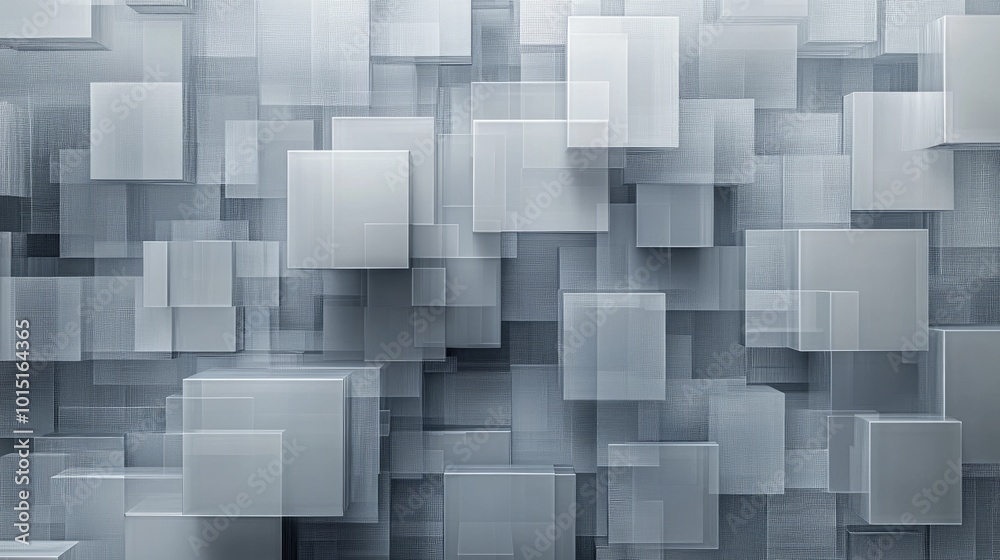 Sophisticated Geometric Design: Translucent Grey Blocks in Modern Tech Wallpaper Sophisticated Geometric Design: Translucent Grey Blocks in Modern Tech Wallpaper
