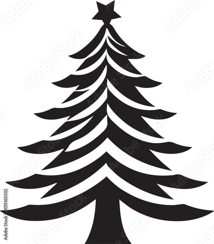  Christmas tree Silhouette Vector illustration photo