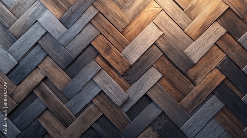 Premium Wood Parquet Artwork. Abstract Modern Design with Herringbone Pattern