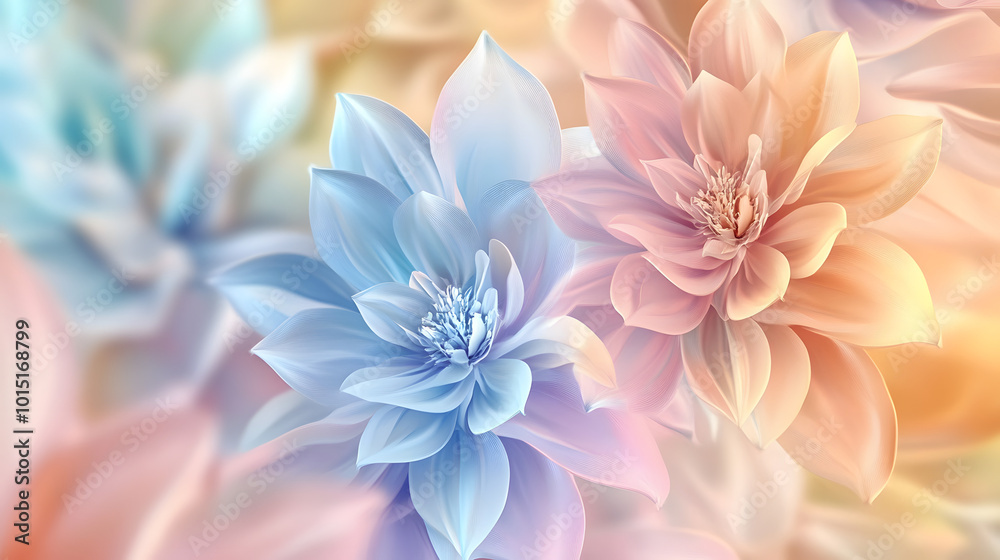 Obraz premium Pastel Flower background, soft pastel blossom, abstract nature or sommer background