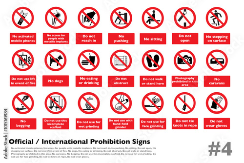 Official-International prohibition signs for printing stickers and signs  #4